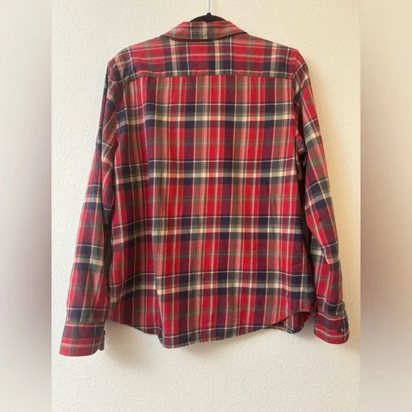 Lauren Ralph Lauren plaid flannel large L heritage button up red green LRL - Picture 2 of 13